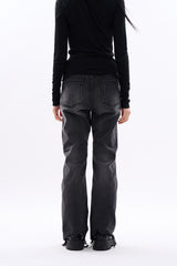 Bega rough crop bootcut denim pants