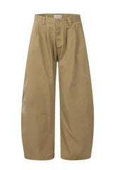 Baggy Button Wide-Leg Trousers