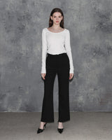 Metal Triclipse Semi Bootcut Slacks Black