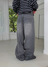HEM SHIRRING GREY DENIM
