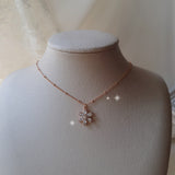 ダイヤモンドペタル セミチョーカーネックレス - Rosegold Color