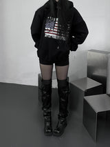 アメリカン フラッグ オーバーフィット フード(unisex / fleece-lined)