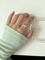 [2 set] Ribbon Twisted Bold Layered Ring Set 