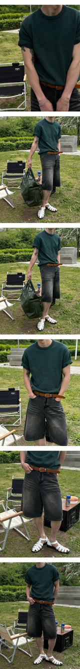 [S/S] Boucle round neck half knit(6color)