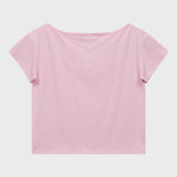 マルチーズギャルオフショルダーハーフスリーブTシャツ