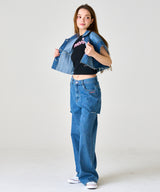 MP HALF CUTTING DENIM PANTS