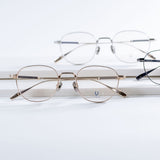 Knouun Round titanium glasses CODE. 102. B Sizzy Gold
