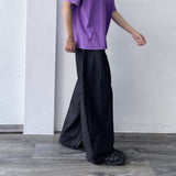 Draped Black Wide Trousers