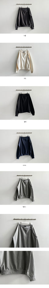 Wooni Unbalanced shoulder V sweatshirt
