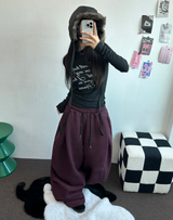 PARACHUTE TWO PINTUCK BALLOON LONG WIDE PANTS 🖤🩶💜🤎🩷5COLOR