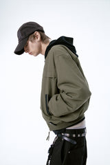 WASHED BOMBER JACKET (KHAKI)