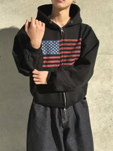 Basic Flag Hooded Zip-Up 4C