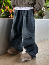 Gracie Double Pintuck Balloon Denim Pants
