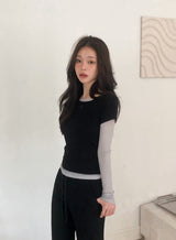 Basic U-neck Warm Pendant T-shirt (5color)