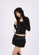 RIB SLIM HOOD ZIP-UP