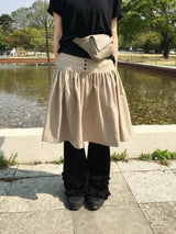Benny Dot Shirred Midi Skirt (4c)
