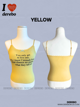 レタリングパッドキャミソールノースリーブTシャツ