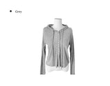Ern Slim Button Hood See-Through Cardigan