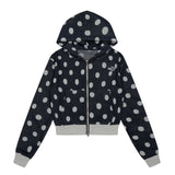 Dot&Star Patten Hooded Zip-up