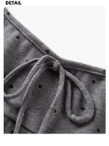 Dot frill choker Charcoal Cardigan Set