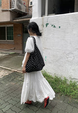 Bonomi Vintage Punching Tiered Banding Long Skirt