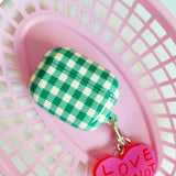 [MADE]グリーンチェックグロッシー Airpodケース