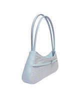 Mini Buckle Small Baguette Bag - Checkered Cloud Blue
