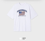 ルックグラフィーアメリカグラフィックプリントオーバーサイズショートTシャツ
