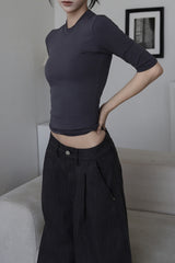 26SS★ [ EEUN BASIC ] Chewing Three Quarter Slim T-shirt