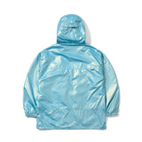 PATCH POCKET HOODED JACKET - MINT/PURPLE