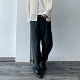 Textured Draped Wide Pants