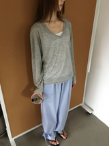 シナモンサマーVネックニット (6color)