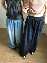 フーディドバルーンデニムパンツ (2color)