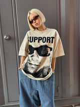 SUPORT グラフィックオーバーサイズTシャツ