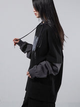 (UNISEX) レイレイヤードフードTシャツ