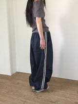 パラシュートトラックデニムパンツ(2color)