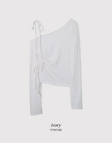 One Shoulder Slit Slim T-shirt (5color)