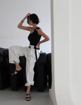 Kleve Pintuck Straight Wide Pants