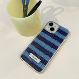 ALPACA STRIPE HARD JELL CASE_ BLUE