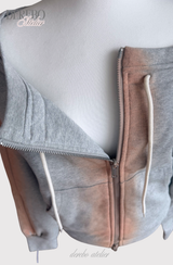 Gradient Off-Shoulder Zip-Up (TOP)