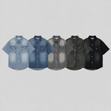LMN Labo Slab Western Short-Sleeve Denim Shirt (5 colors)
