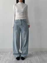 Dot Wave Turtleneck T-Shirt