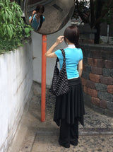 エヴィン ボタン Vネック ニット ショートスリーブ Tシャツ