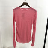 カラーソフトラウンドベーシック長袖Tシャツ