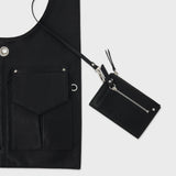 レザー2ポケットフラットバッグセット (Black)