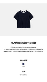 [Unisex] BASIC LINE RINGER T-SHIRT [NAVY]