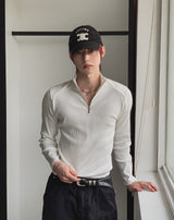 ジレオン ハーフジップ リブ ロングスリーブTシャツ