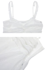 ローズシャーリングトップス white