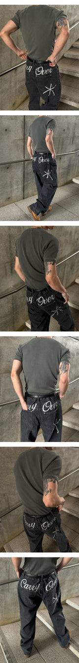 [MUSCLE FIT] Pigment mesh golgi half knit t-shirts(4color)