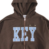 Damage Spray Key Hood Zip-up (Brown)